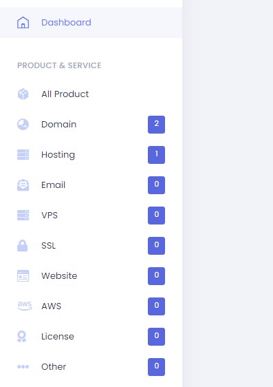 dashboard client area