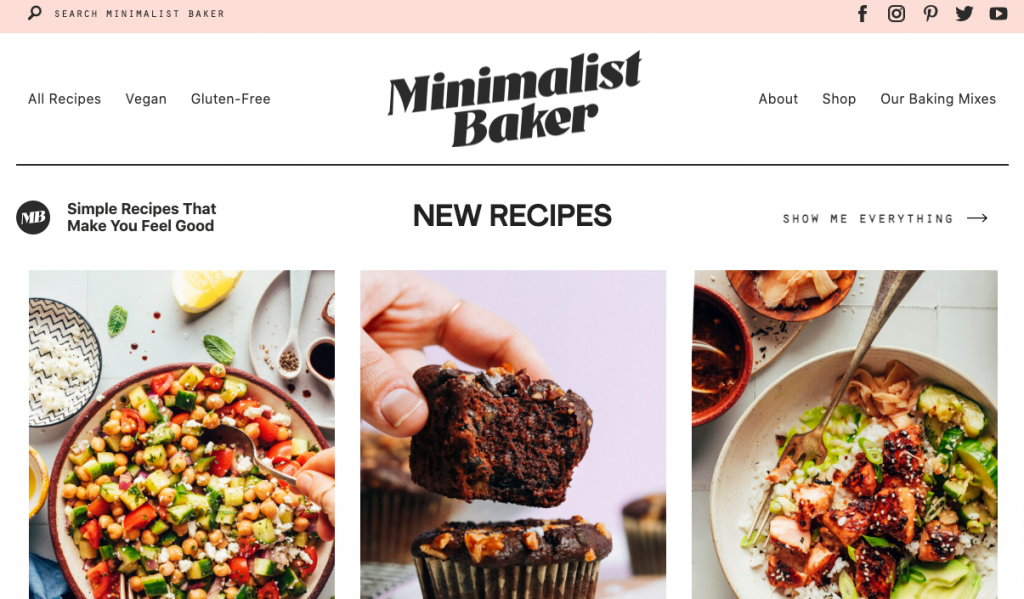 contoh website pribadi minimalist baker